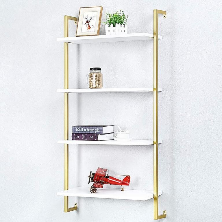 Industrial Metal and Wood Wall Shelf,Floating Woo