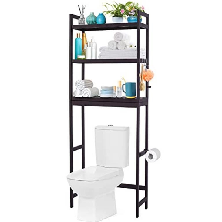 Ohuhu Over The Toilet Storage Shelf, Bamboo, 3-Ti