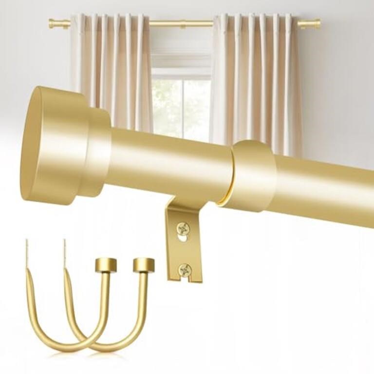 Gold Curtain Rod with 2 x Curtain Holdbacks, HIKA