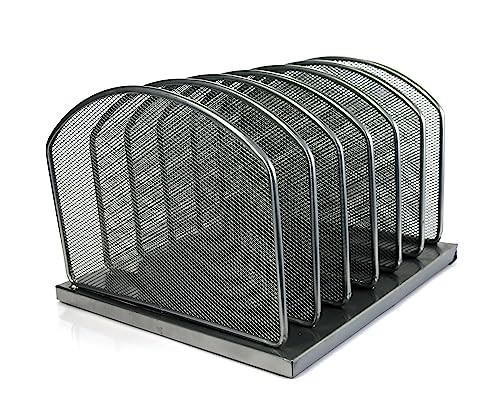Huron 6-Slot Vertical Organizer, Black Steel Mesh
